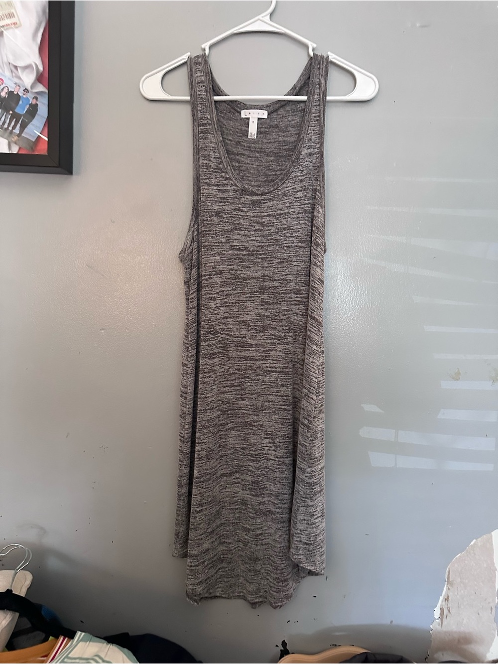 Leith Gray Marled Sleeveless Midi Tank Dress
